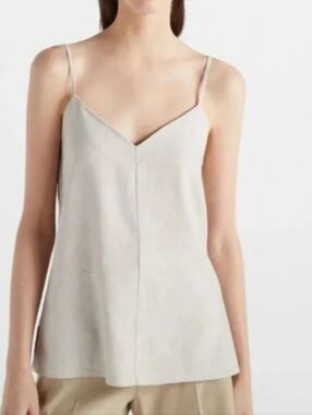 Club Monaco Neutral V-Neck Spaghetti Strap Cami in Light Beige